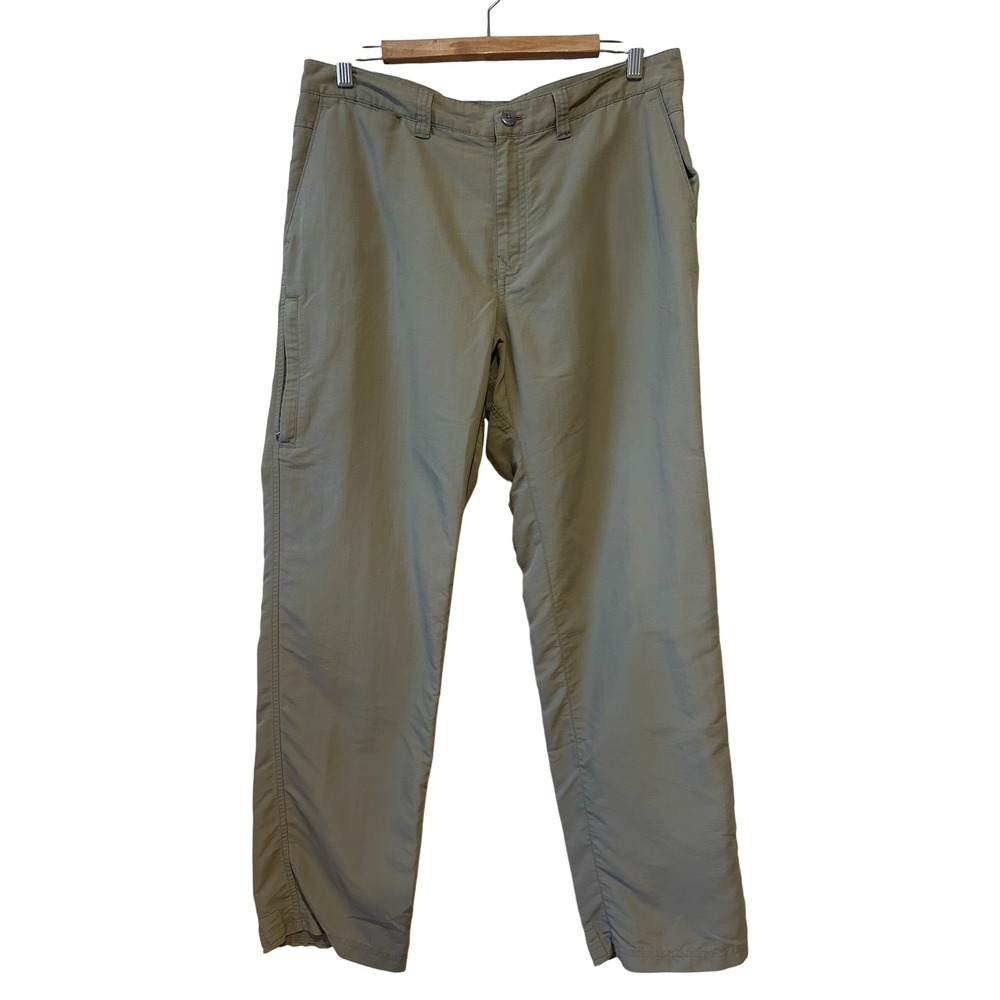 REI Hiking Pants 34x32 Beige Nylon Straight Leg Outdoor Cargo Hiking Gorpcore